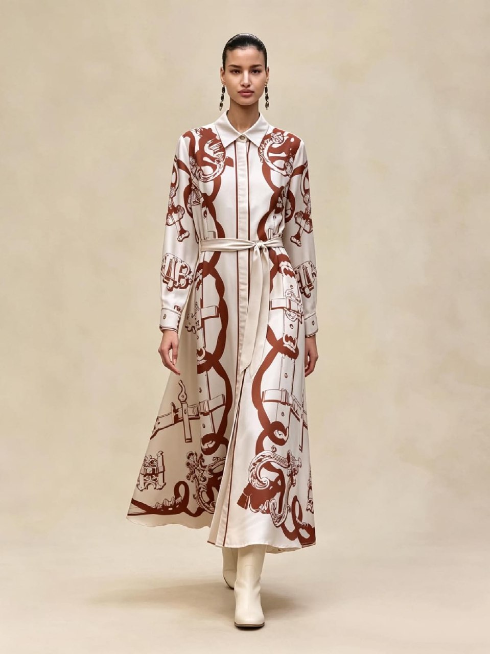 Hermès Dress - White & Brown