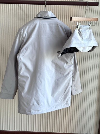 Loro Piana Cuff-Tab Jacket - White, Black