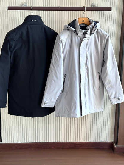 Loro Piana Cuff-Tab Jacket - White, Black