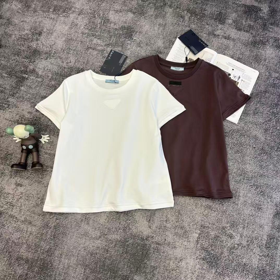 Prada T-Shirt - White, Burgundy