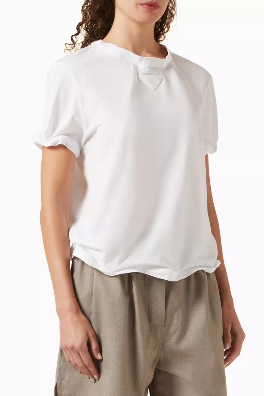 Prada T-Shirt - White, Burgundy