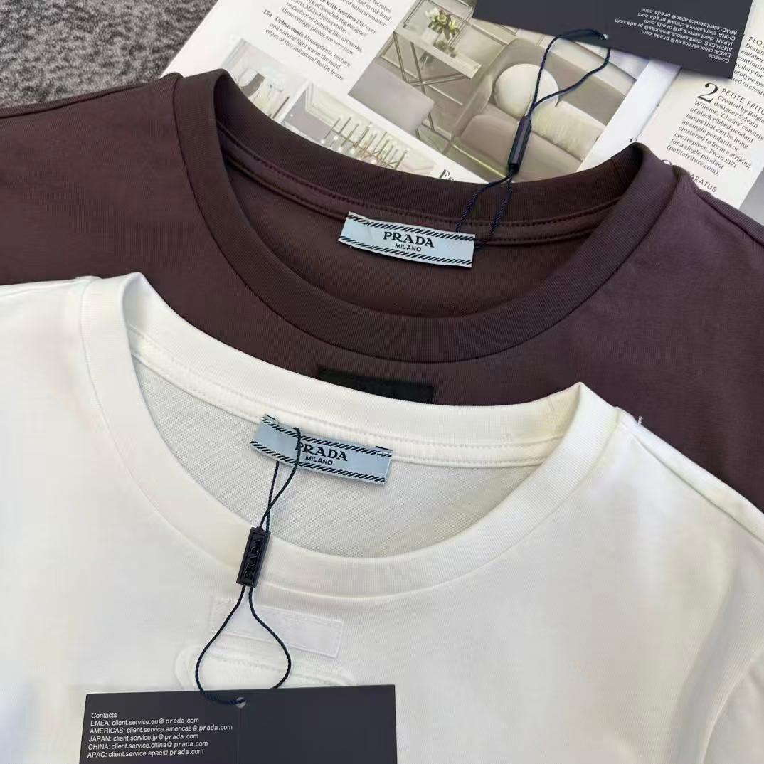 Prada T-Shirt - White, Burgundy
