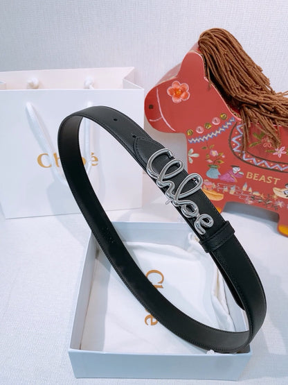 Chloé Compact Logo Belt - Black