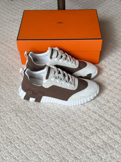 Hermes Sneakers - Brown & White