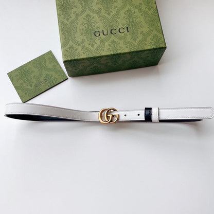 Gucci Double G Buckle Belt - Red, White, Beige, Brown