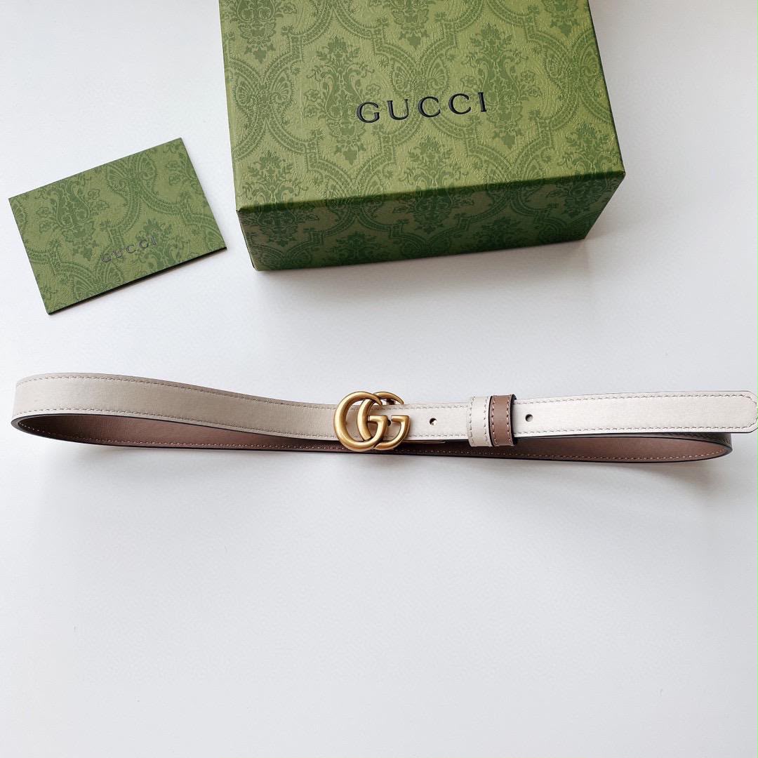 Gucci Double G Buckle Belt - Red, White, Beige, Brown