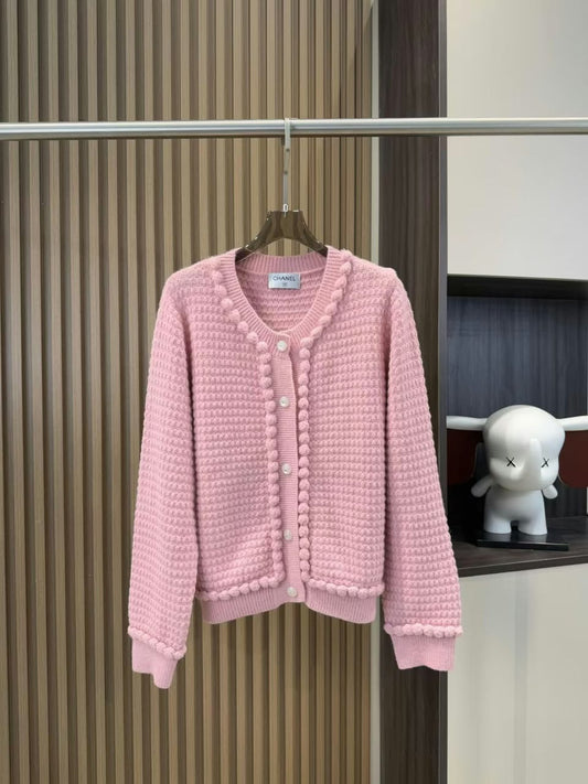 Chanel Cardigan - Pink, White, Black
