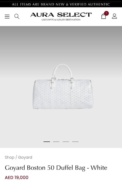 Goyard Boston Duffel Bag - White