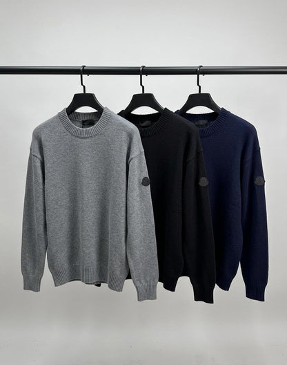 Moncler Crew Neck Sweater - Grey, Black, Navy