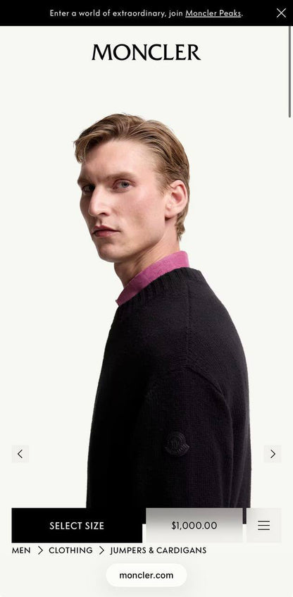 Moncler Crew Neck Sweater - Grey, Black, Navy