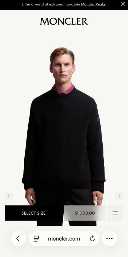 Moncler Crew Neck Sweater - Grey, Black, Navy