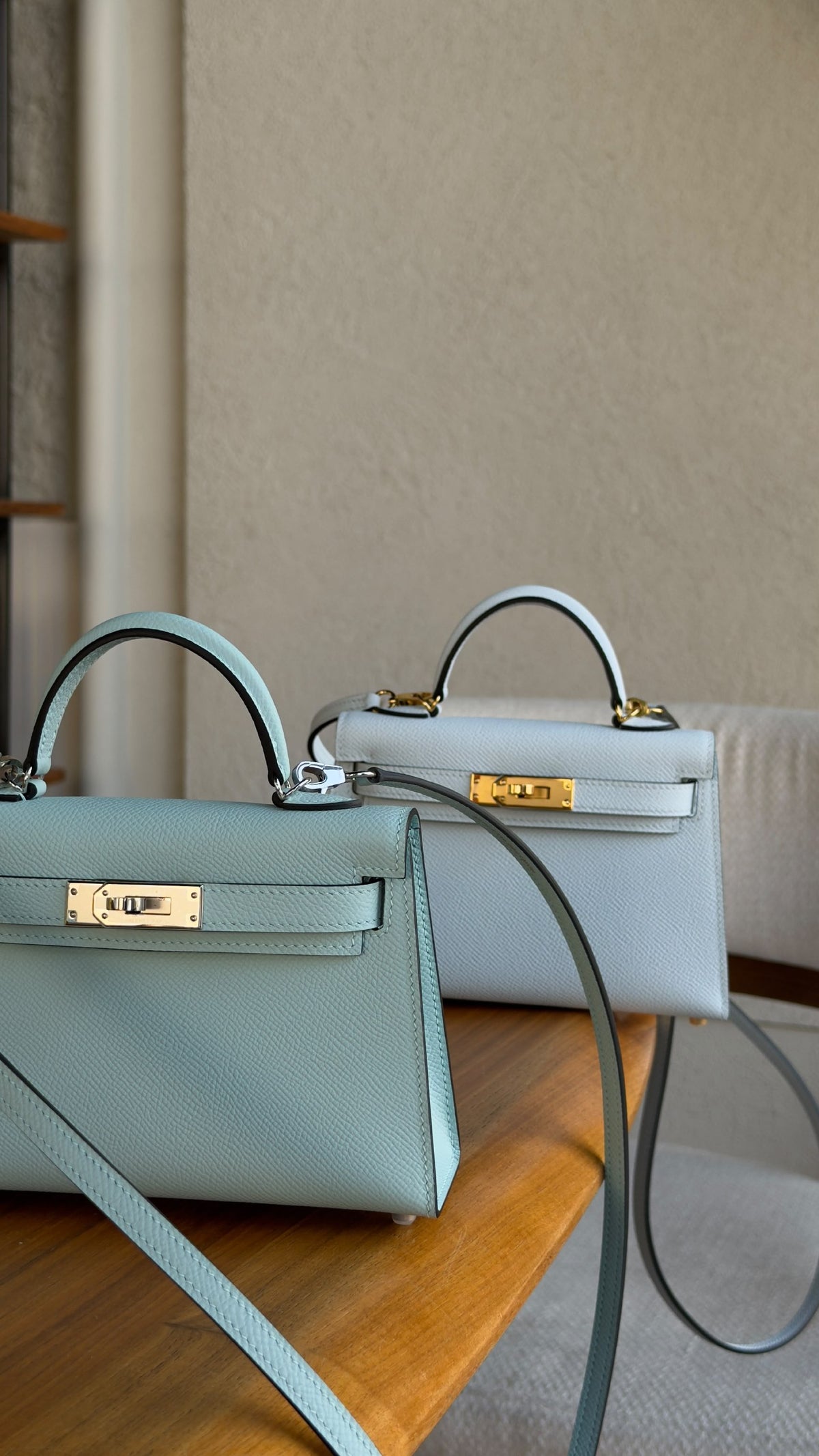Hermes Mini Kelly Handbag - White