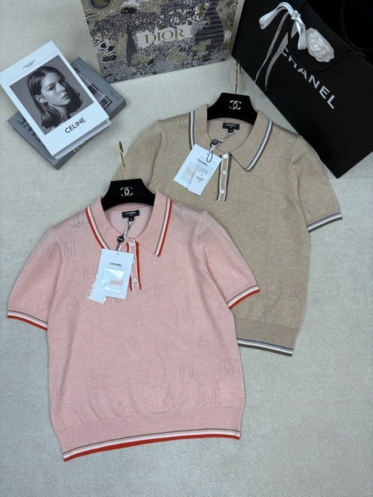 Chanel Polo Shirt - Beige, Pink