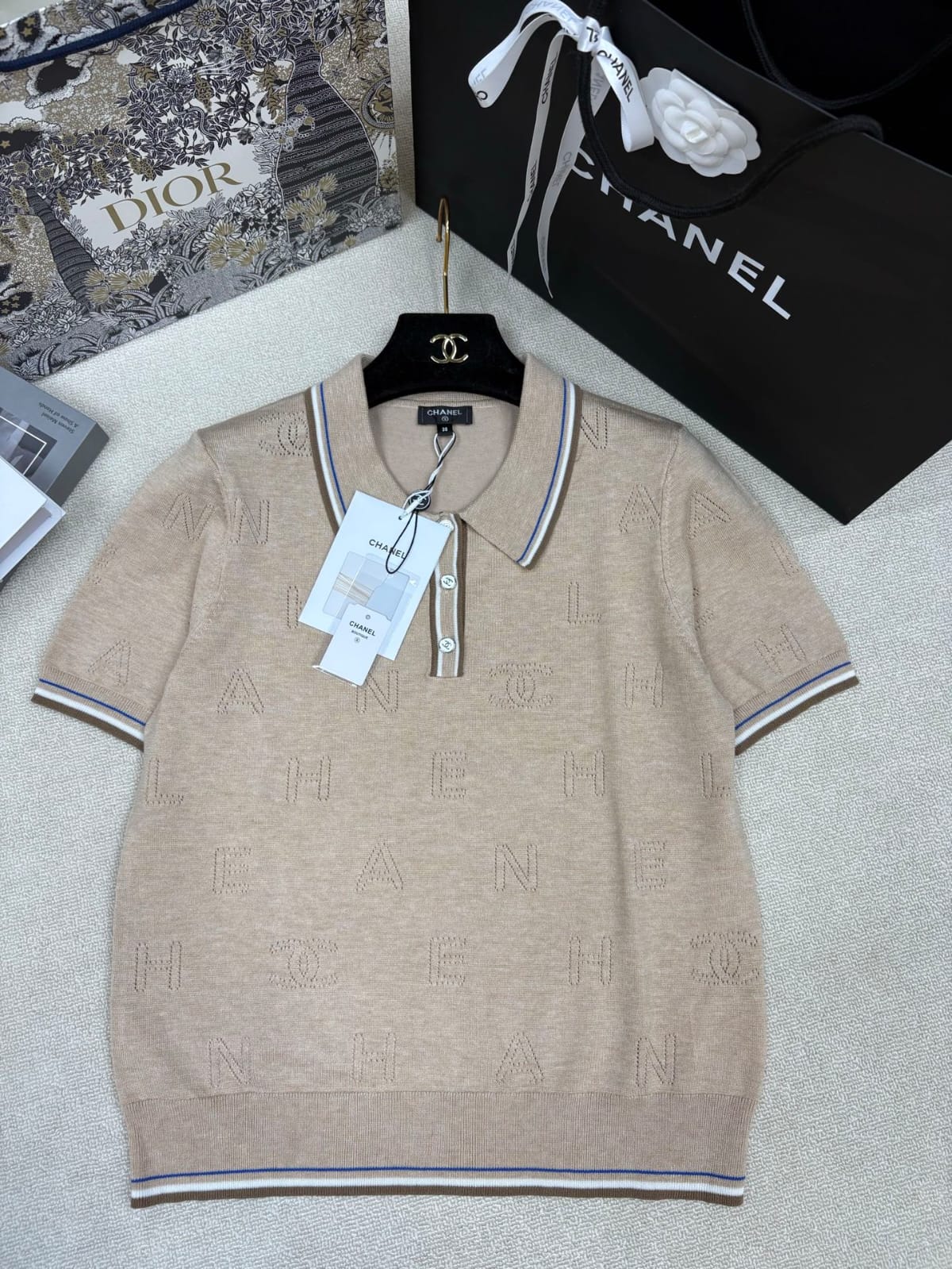 Chanel Polo Shirt - Beige, Pink