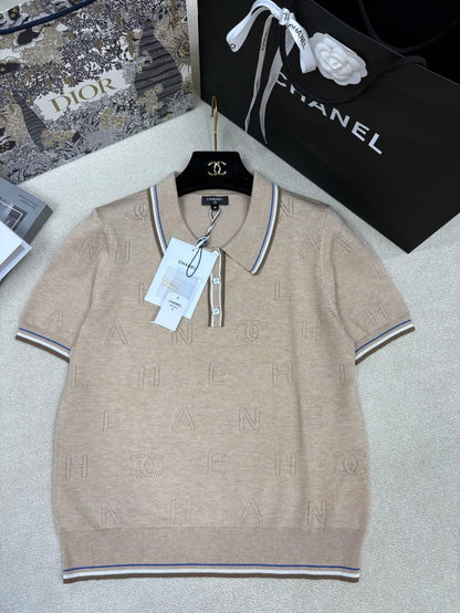 Chanel Polo Shirt - Beige, Pink