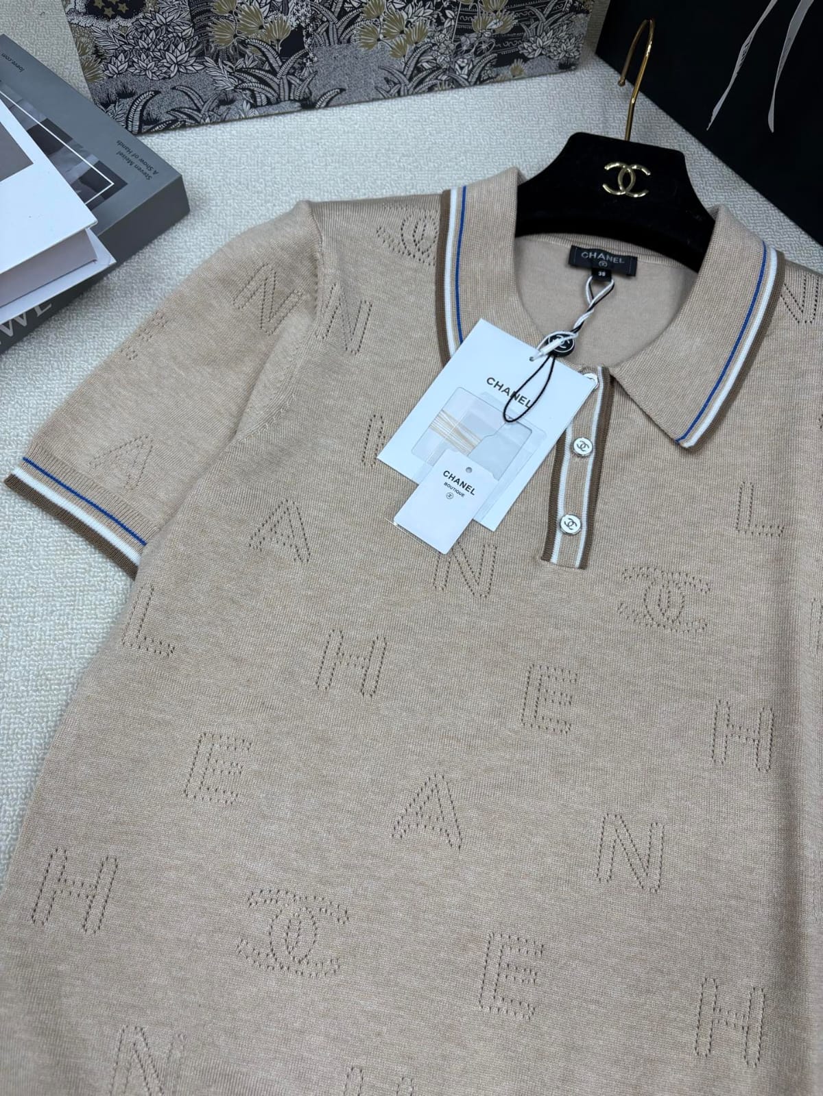 Chanel Polo Shirt - Beige, Pink