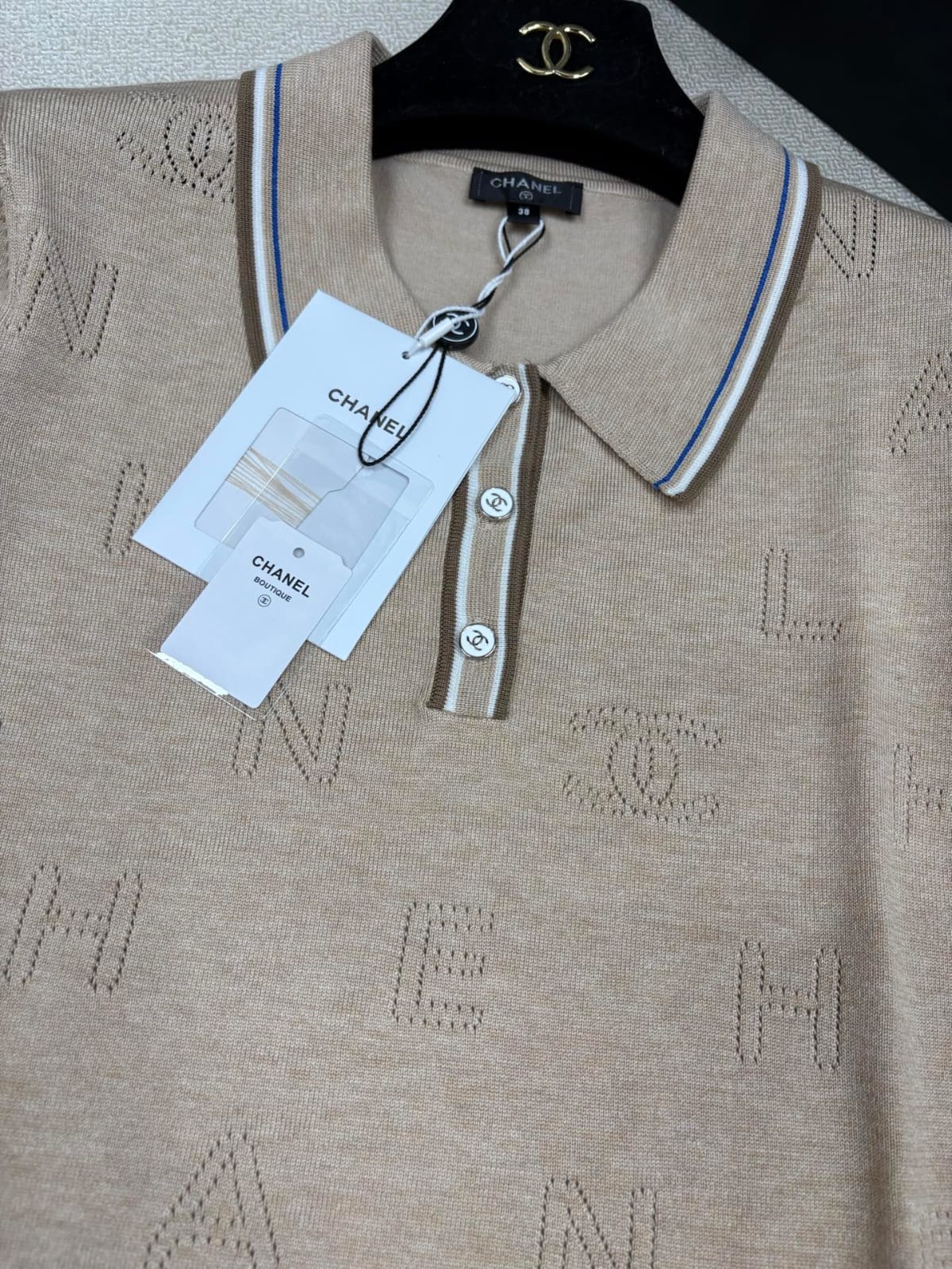 Chanel Polo Shirt - Beige, Pink