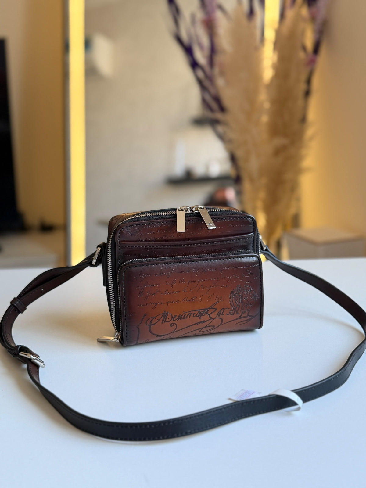 Berluti Crossbody Bag - Brown Embossed