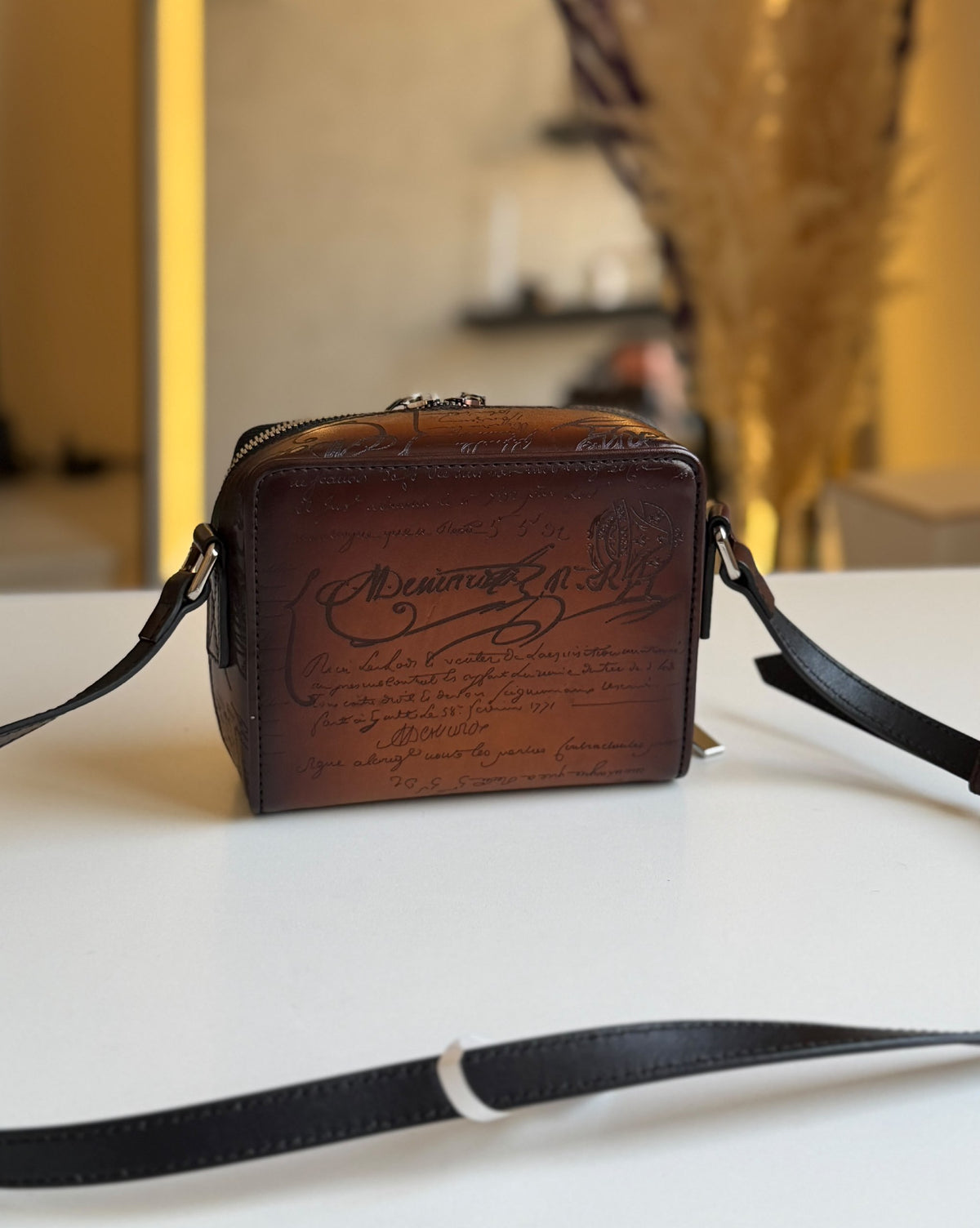 Berluti Crossbody Bag - Brown Embossed