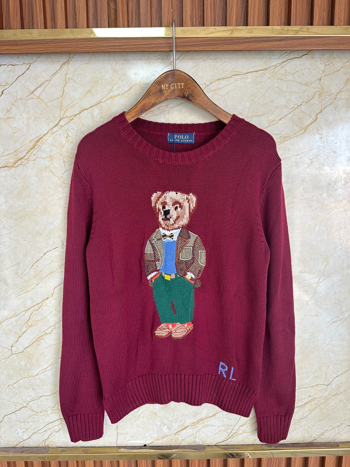 Polo Ralph Lauren Blazer Bear Sweater - Burgundy