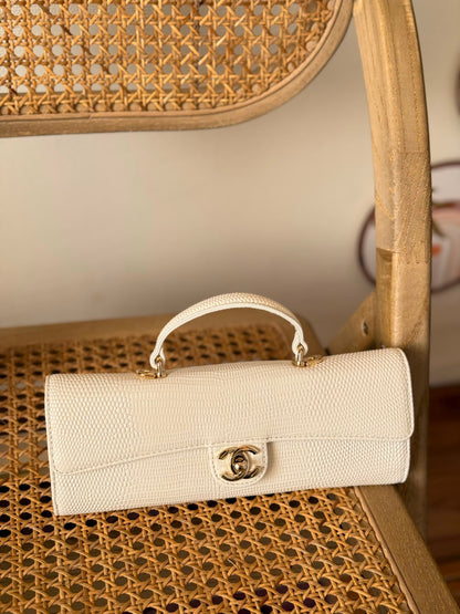Chanel Handbag - White Embossed
