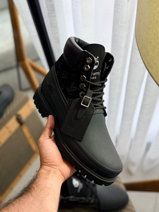 Louis Vuitton Lace-Up Boots - Black Monogram