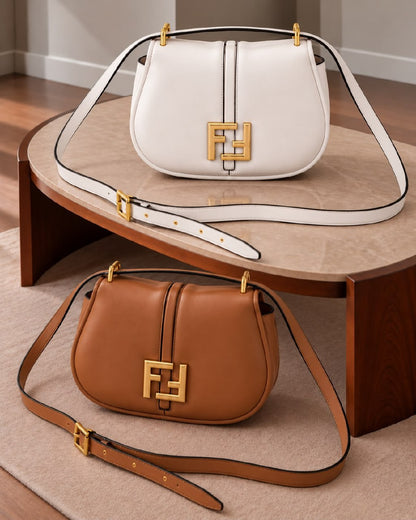 Fendi Crossbody Bag - Brown, White