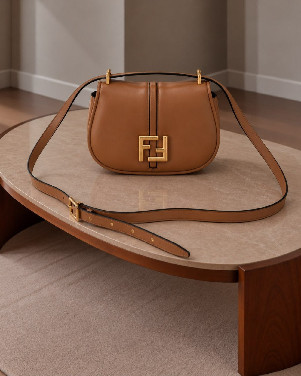 Fendi Crossbody Bag - Brown, White