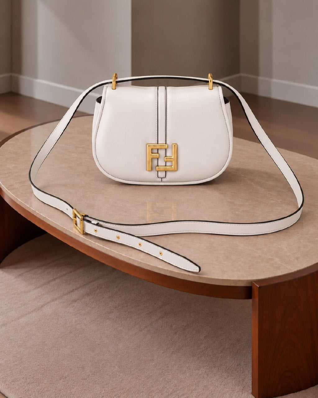 Fendi Crossbody Bag - Brown, White
