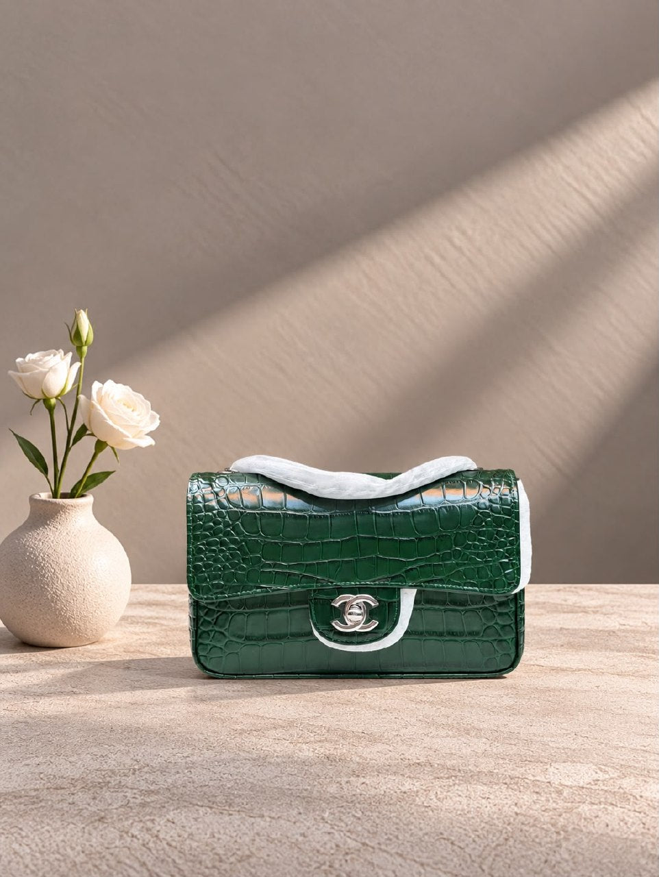 Chanel Shoulder Bag - Green Embossed