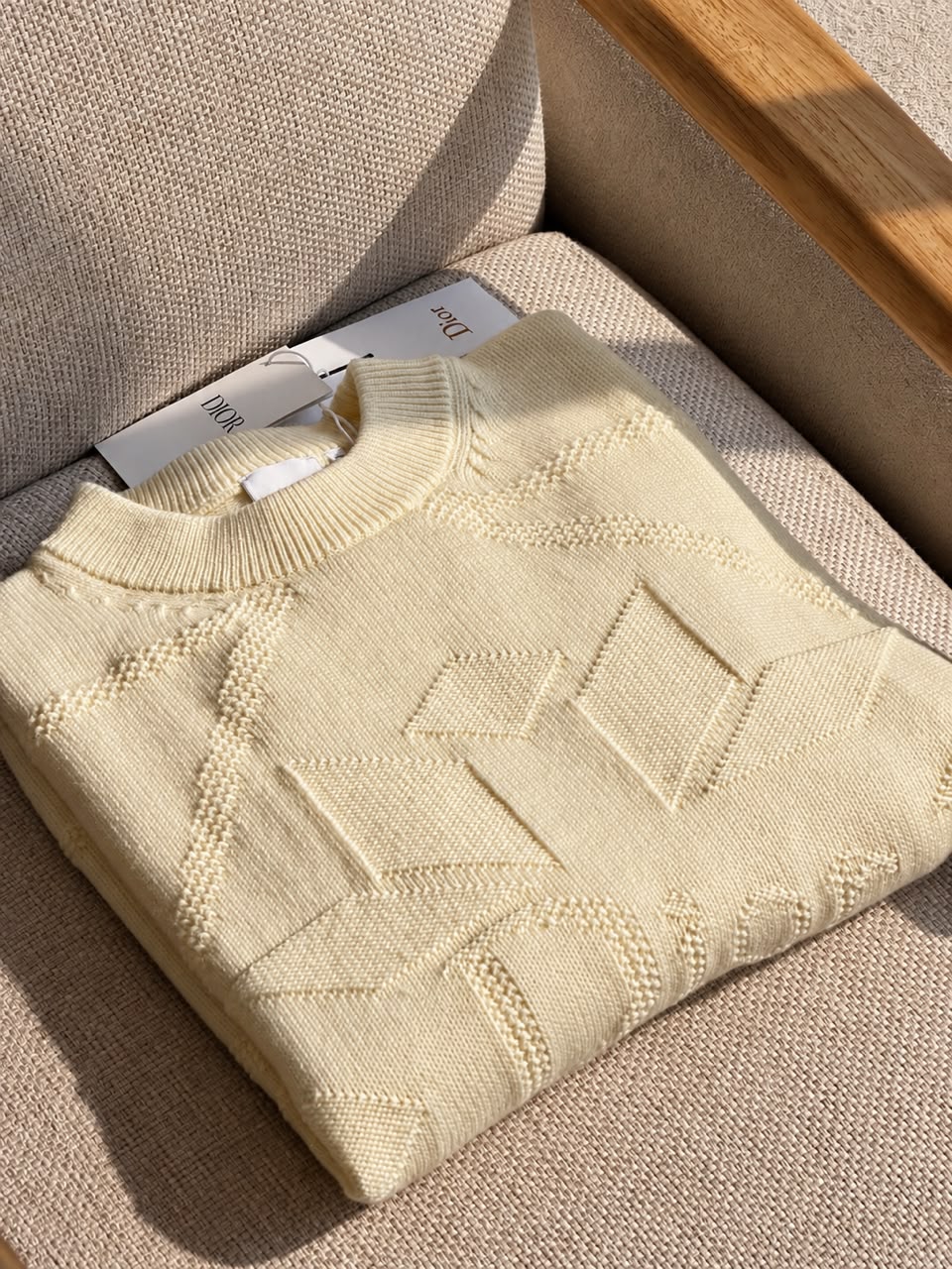 Dior Geometric Sweater - White