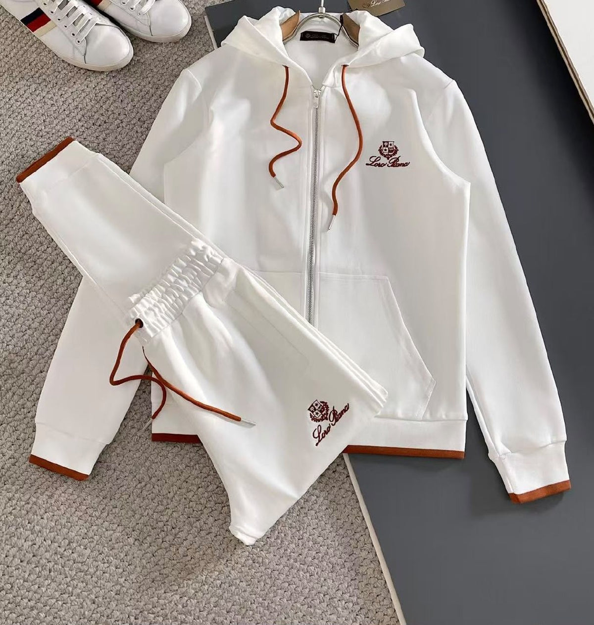 Lacoste Tracksuit - White & Orange