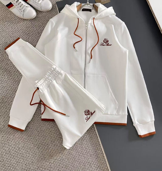 Lacoste Tracksuit - White & Orange