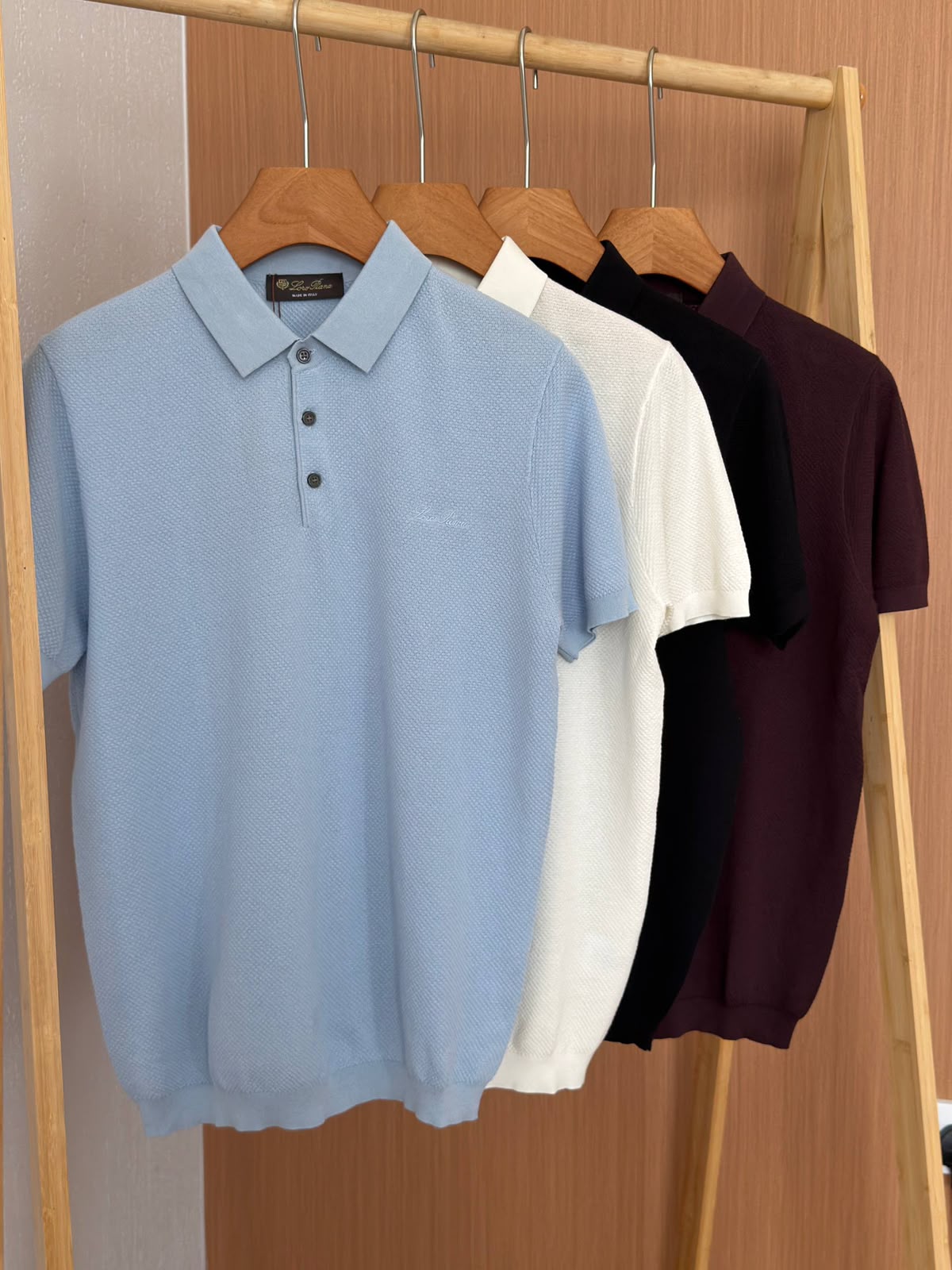 Loro Piana Polo Shirt - Light Blue, White, Black, Burgundy