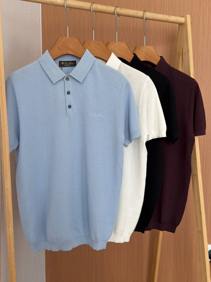 Loro Piana Polo Shirt - Light Blue, White, Black, Burgundy