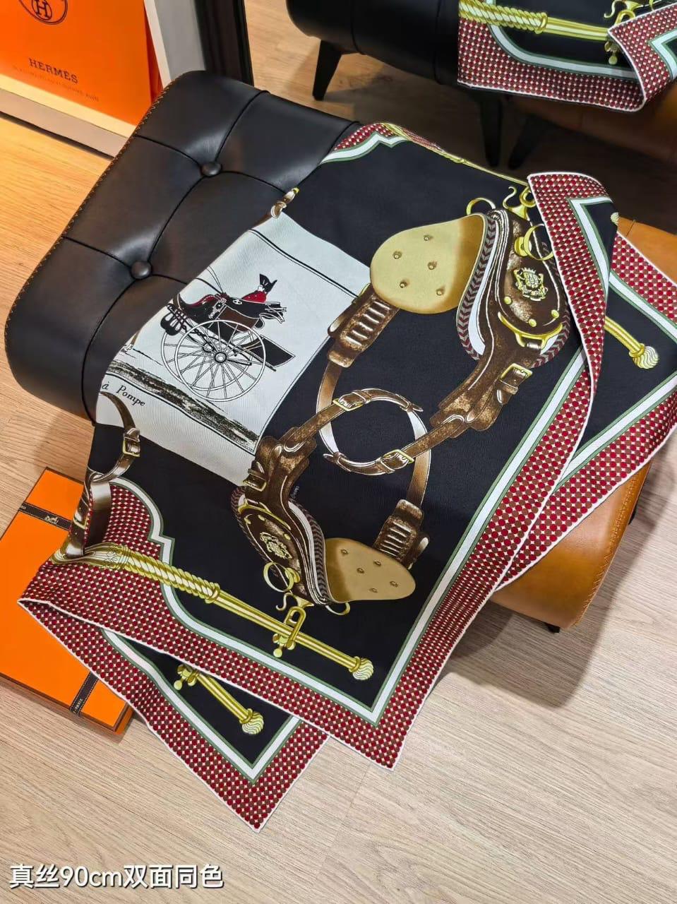 Hermès Harness Print Scarf - Black
