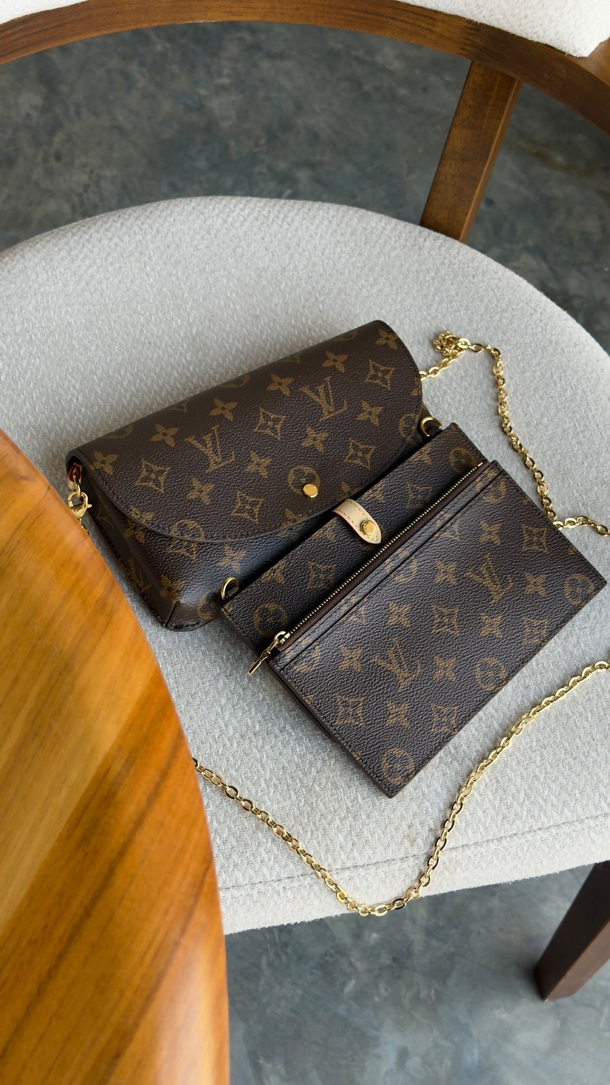 Louis Vuitton Wallet On Chain Trotter - Brown Monogram