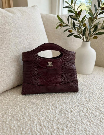 Chanel Handbag (Layered Panel) - Burgundy Embossed