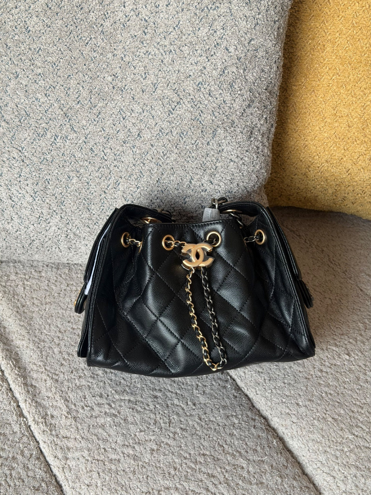 Chanel Drawstring Bucket Bag - Black