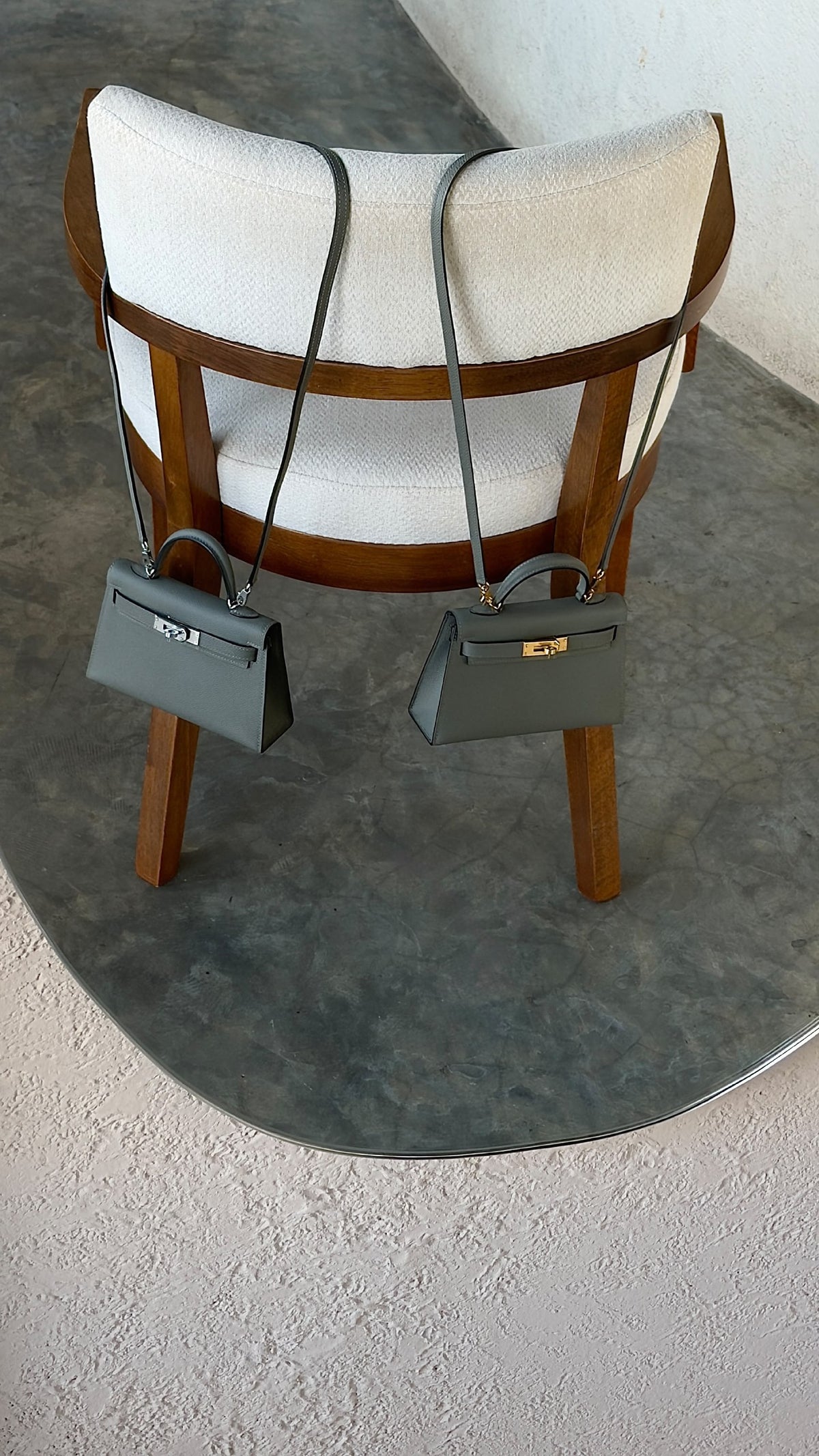 Hermès Mini Kelly Handbag - Dark Grey