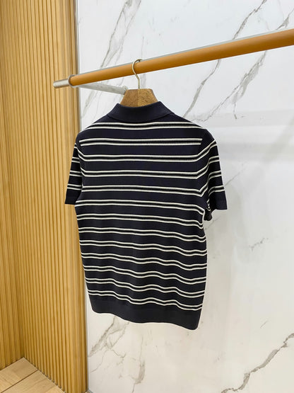 Dior Striped Polo Shirt - Navy