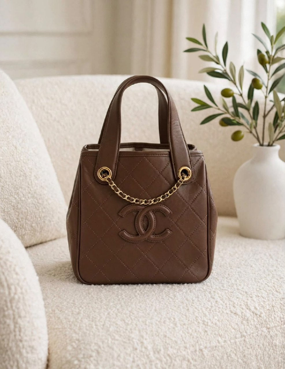 Chanel Boxy Tote Bag - Brown, Black, Burgundy