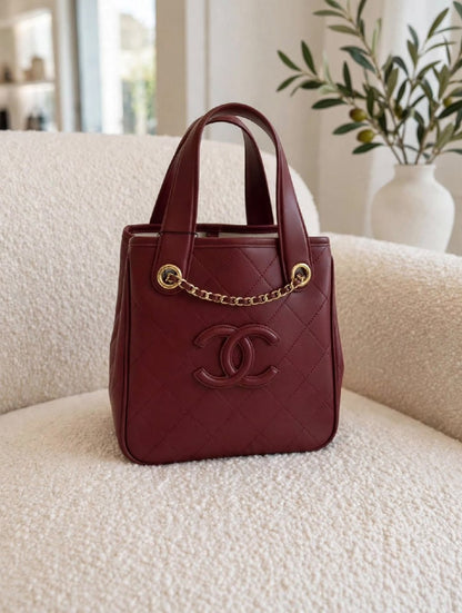 Chanel Boxy Tote Bag - Brown, Black, Burgundy