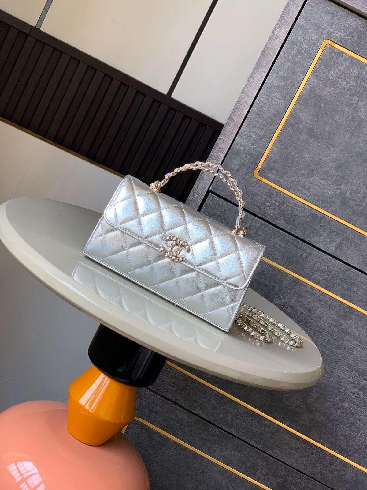 Chanel Shoulder Bag - Silver Metallic