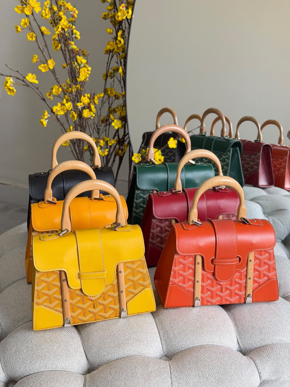 Goyard Handbag - Black, Green, Yellow, Red, Burgundy, Orange