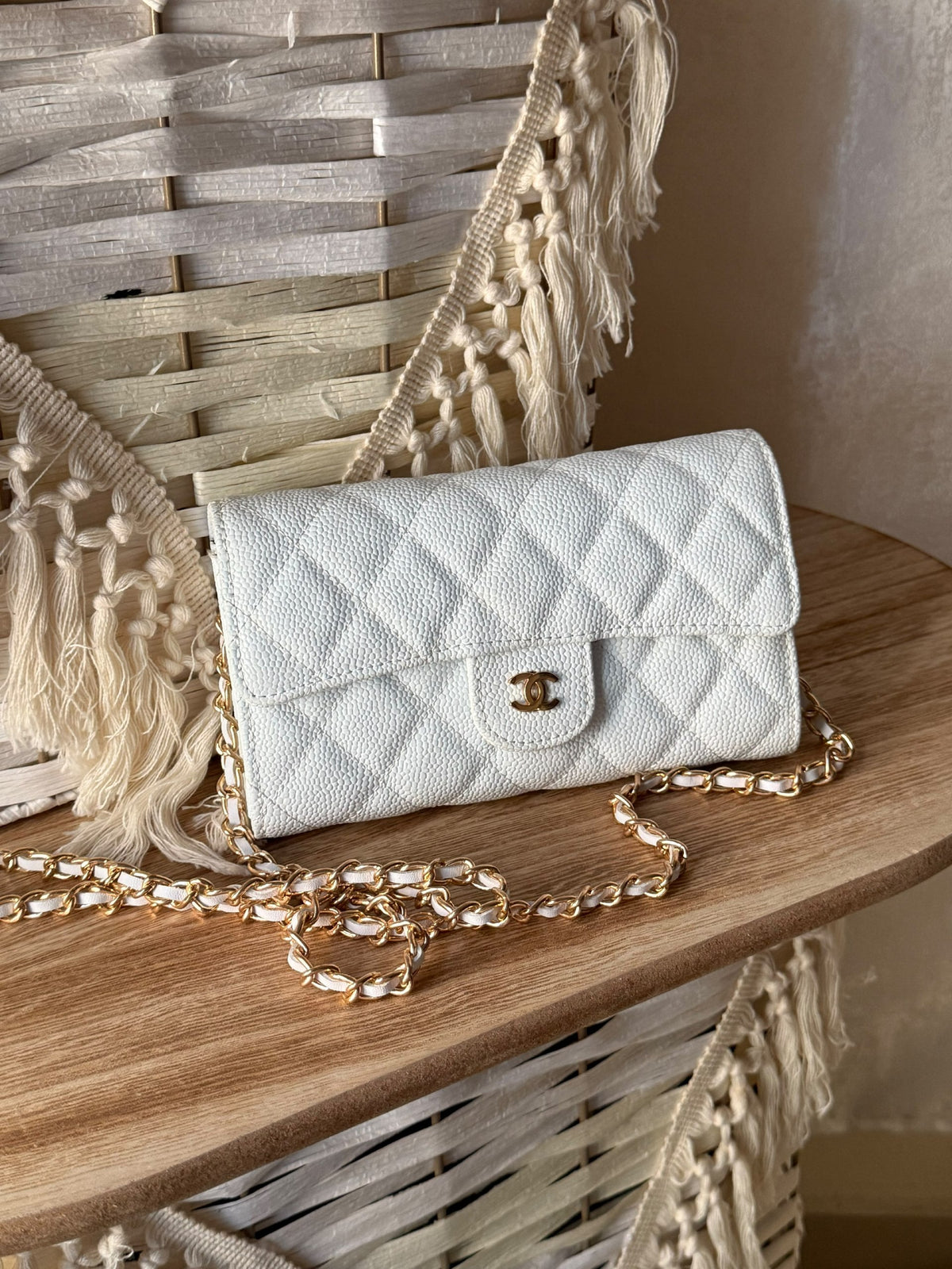 Chanel Quilted Flap Crossbody Bag - White