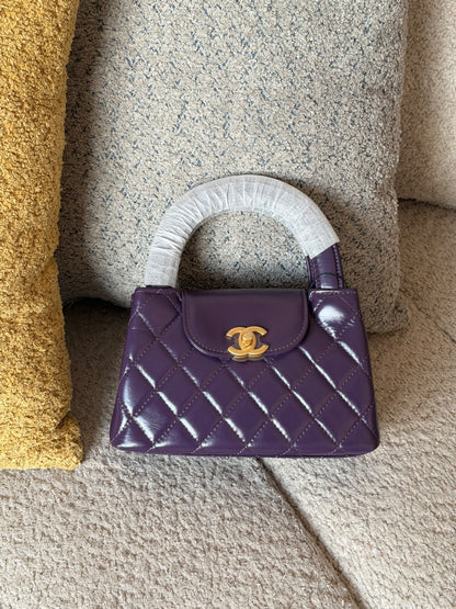 Chanel Quilted Flap Handbag - Black, Purple, Pink, Burgundy, Yellow, Silver, Red