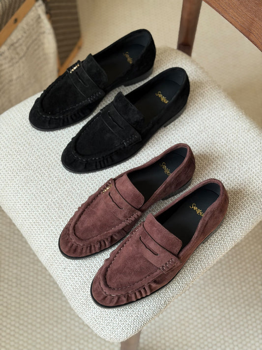 YSL Penny Loafers - Black, Brown