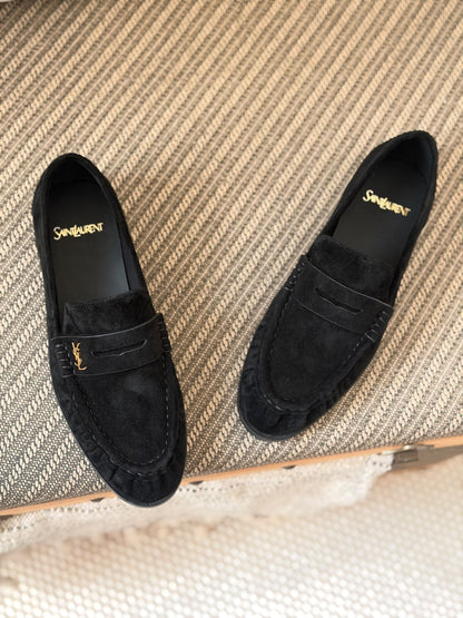 YSL Penny Loafers - Black, Brown