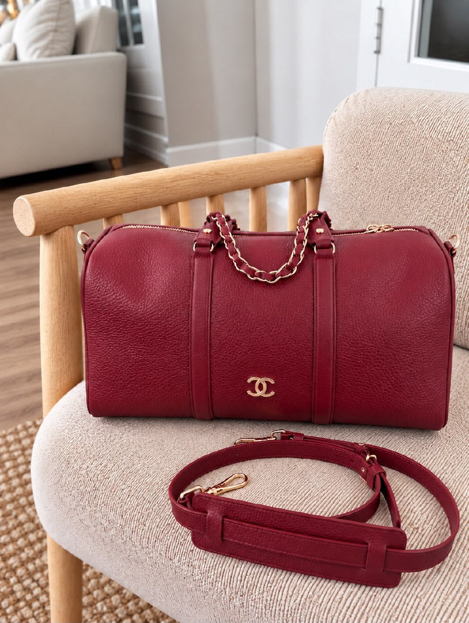 Chanel Barrel Handbag - Burgundy